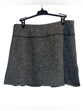 Fulbelle Athletic Skort XL Heather Gray Tennis Golf Skirt Zipper Pocket Stretchy
